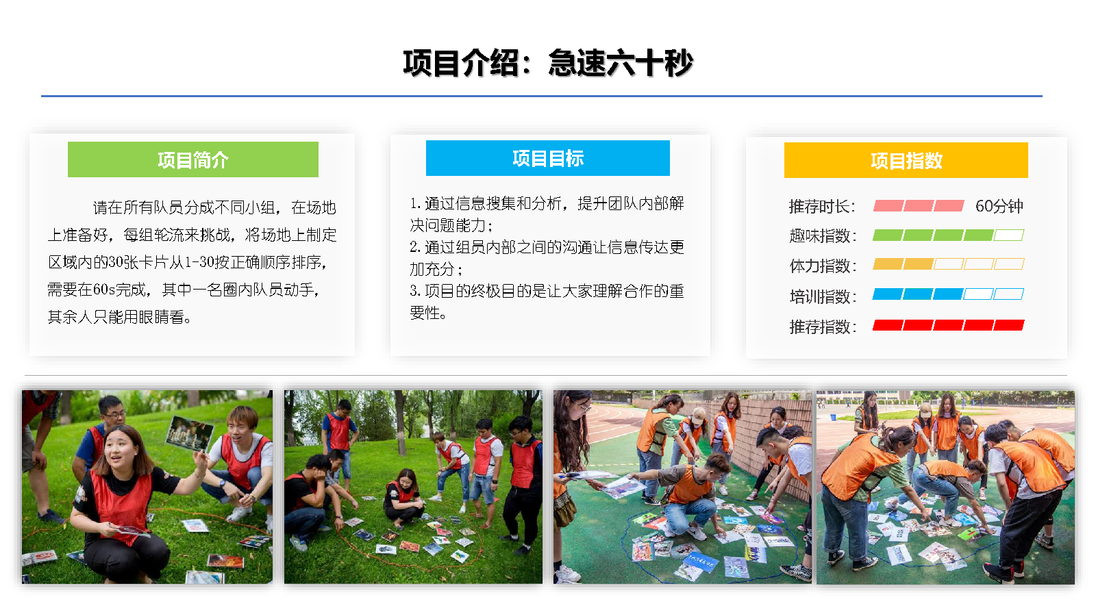 急速六十秒团建项目提升团队沟通和信息协作